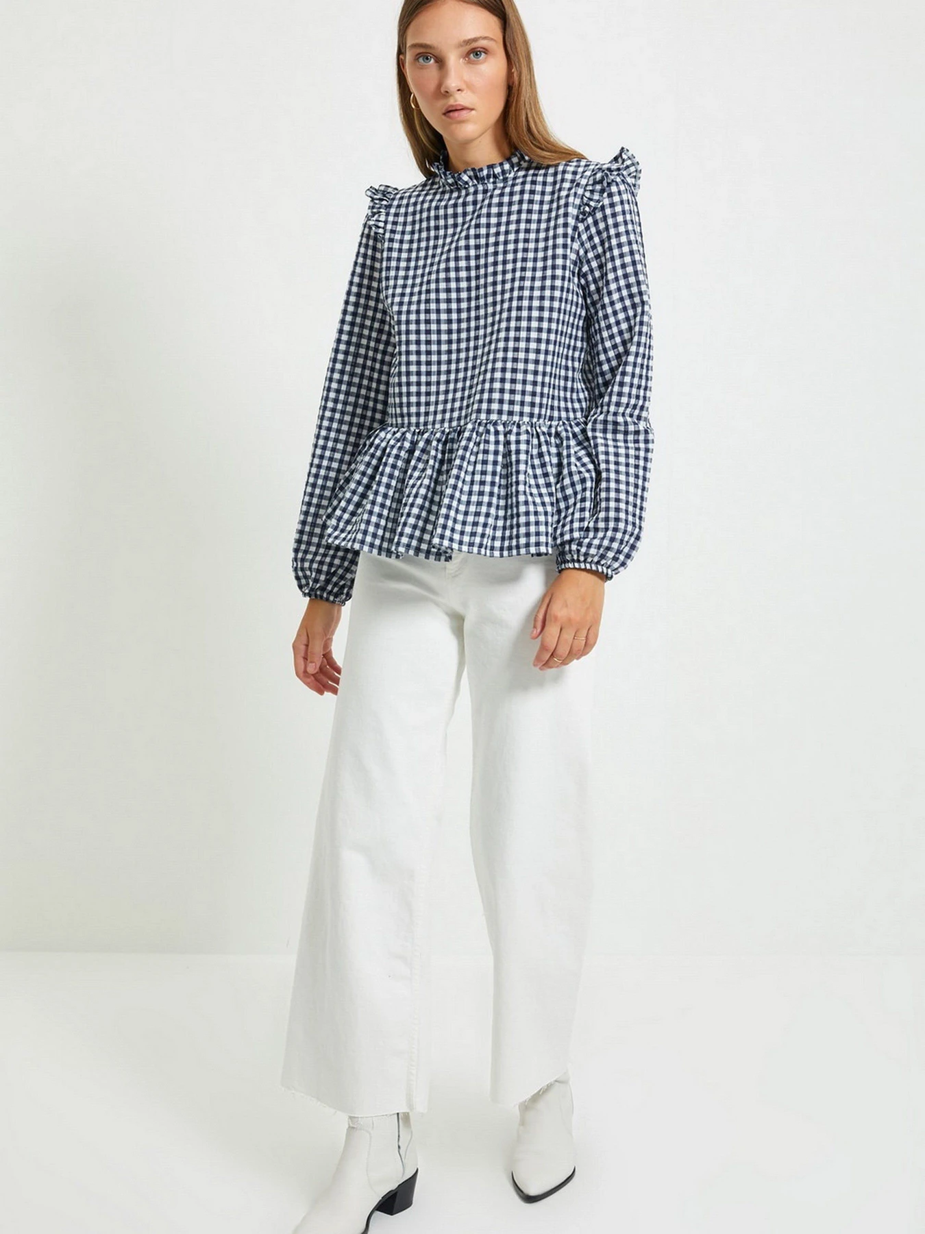 Рубашки Trendyol модель TWOAW22BZ0472/Indigo Рубашки Trendyol модель TWOAW22BZ0472/Indigo Фото