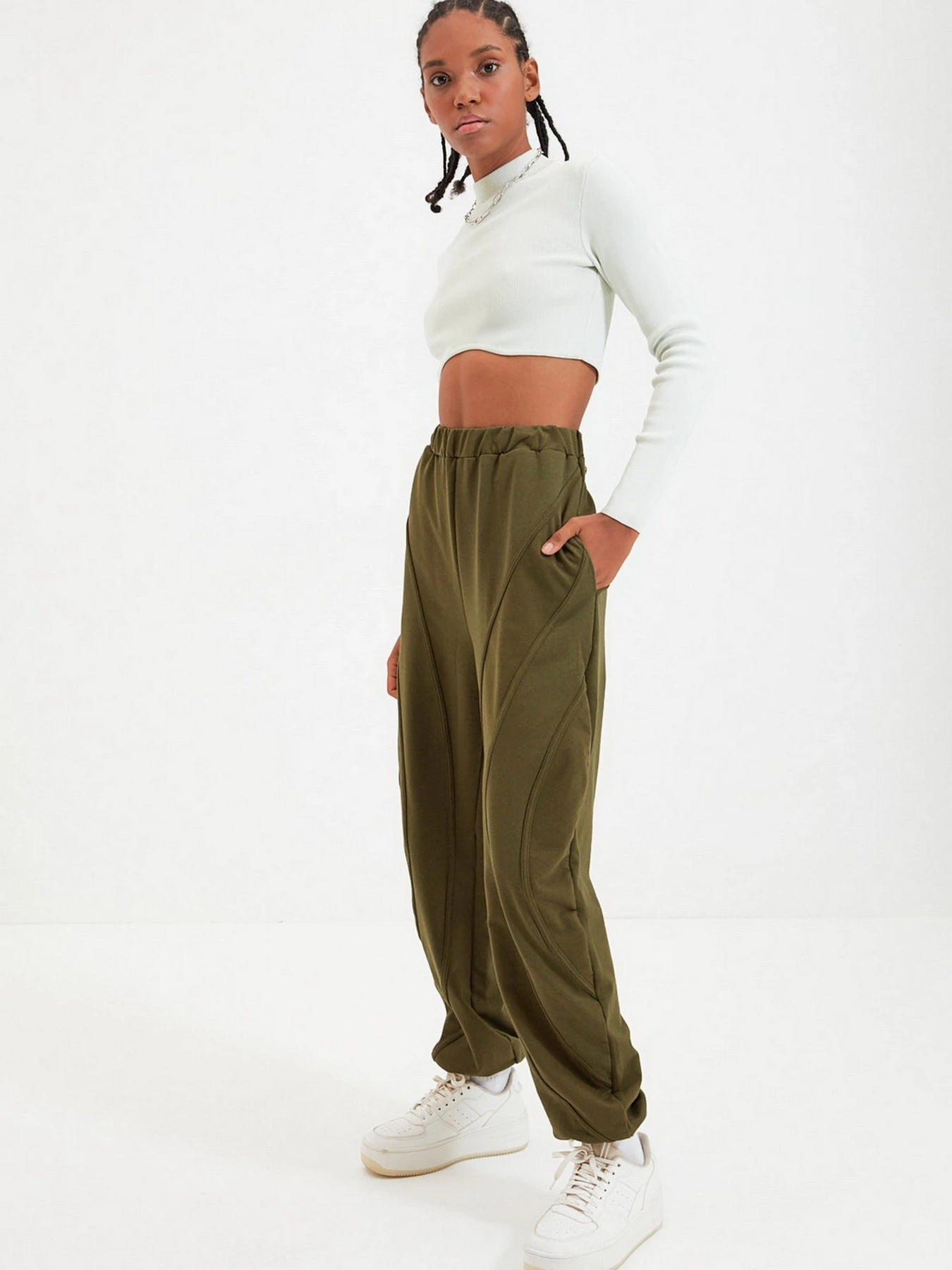 Брюки Trendyol модель TWOAW22EA0044/Haki Брюки Trendyol модель TWOAW22EA0044/Haki Фото