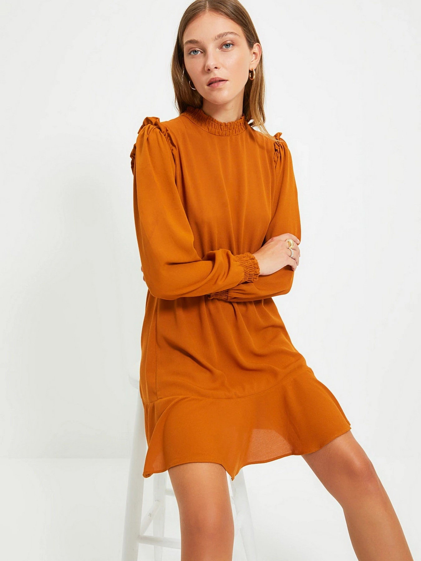 Платья Trendyol модель TWOAW22EL0504/Camel Платья Trendyol модель TWOAW22EL0504/Camel Фото