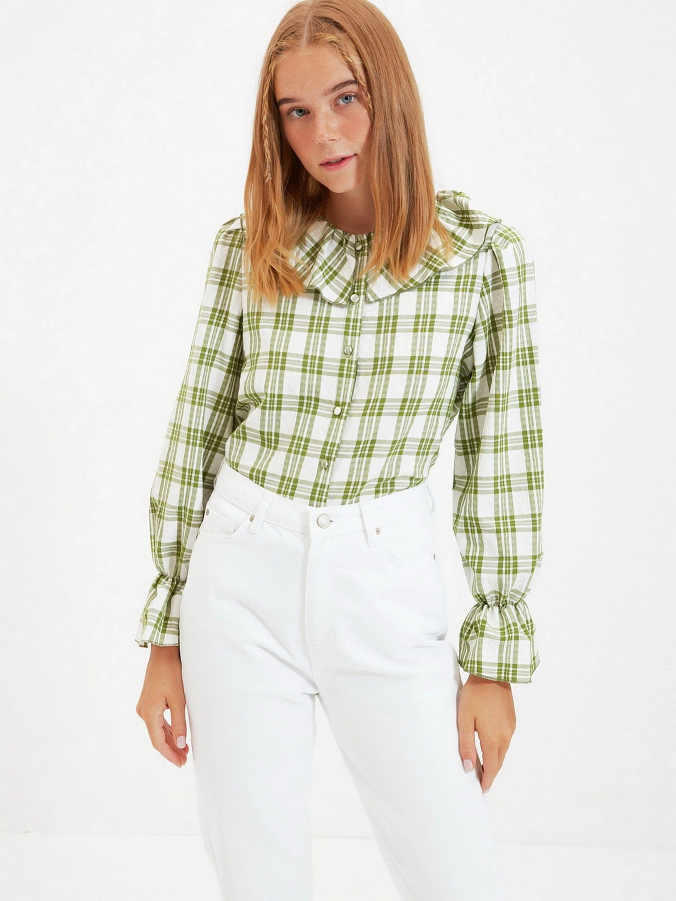 Рубашки Trendyol модель TWOAW22GO0123/Yesil Фото