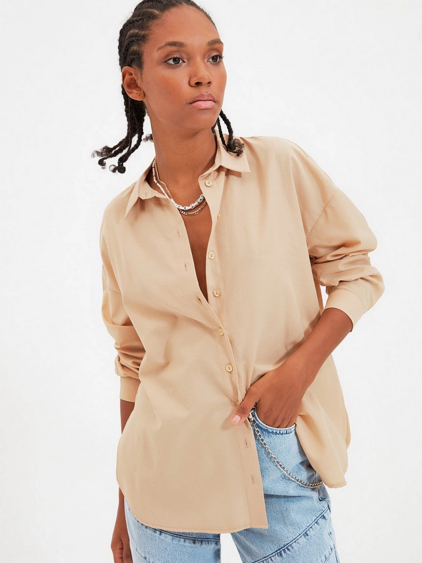 Рубашки Trendyol модель TWOAW22GO0147/Camel Фото