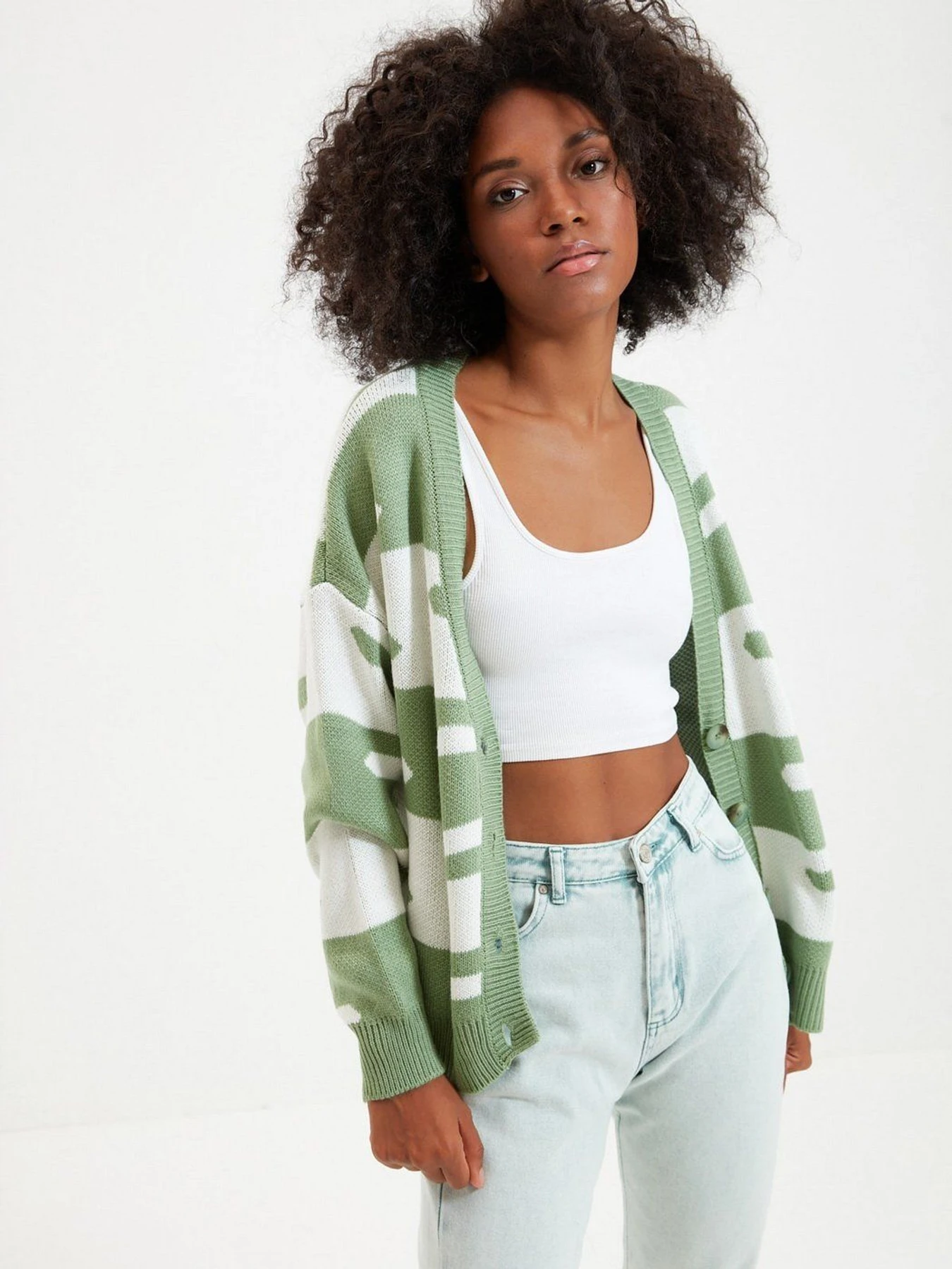 Свитры и кардиганы Trendyol модель TWOAW22HI0429/Mint Фото