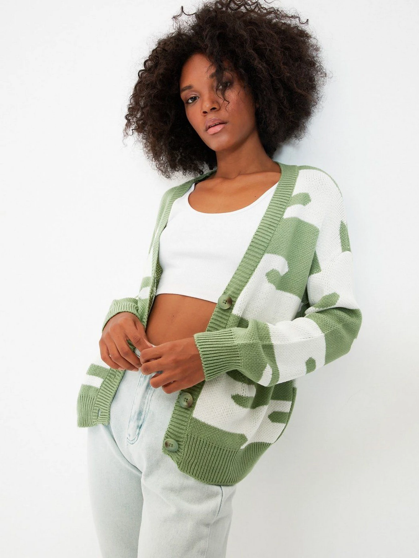 Свитры и кардиганы Trendyol модель TWOAW22HI0429/Mint Фото