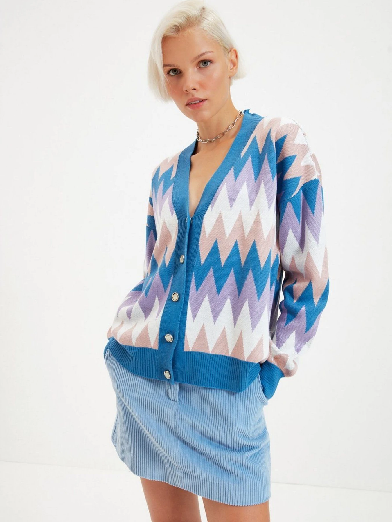 Свитры и кардиганы Trendyol модель TWOAW22HI0567/Mavi Свитры и кардиганы Trendyol модель TWOAW22HI0567/Mavi Фото