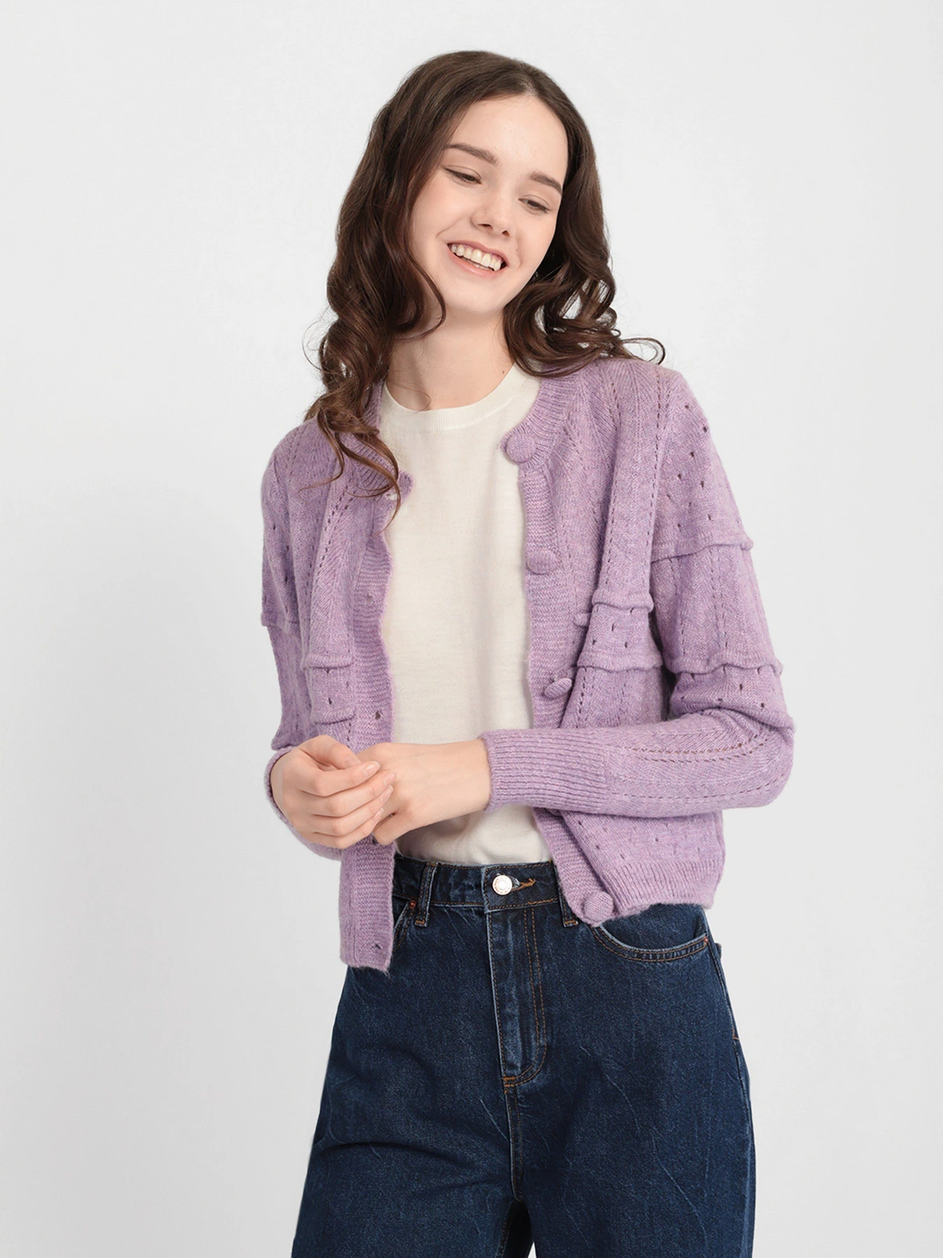 Свитры и кардиганы Trendyol модель TWOAW22HI0612/Lila Фото