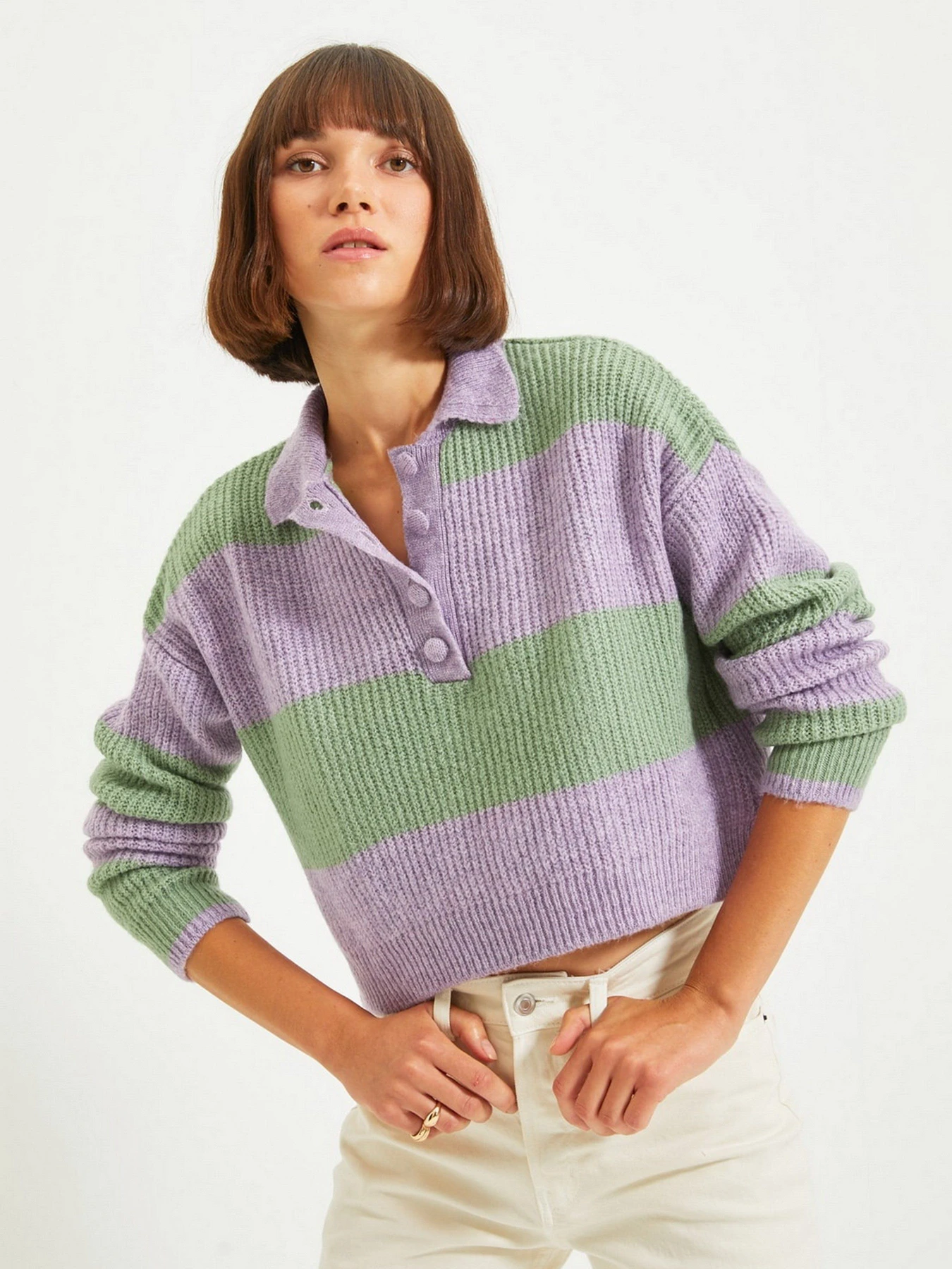 Свитры и кардиганы Trendyol модель TWOAW22KZ0226/Lila Фото