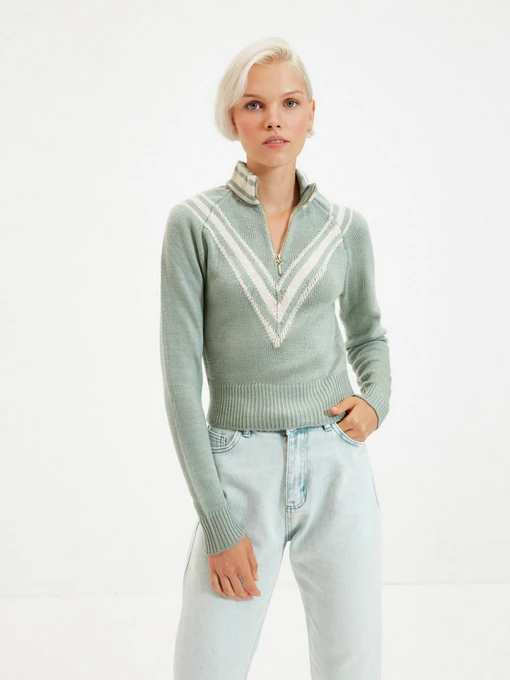 Свитры и кардиганы Trendyol модель TWOAW22KZ0502/Mint Фото