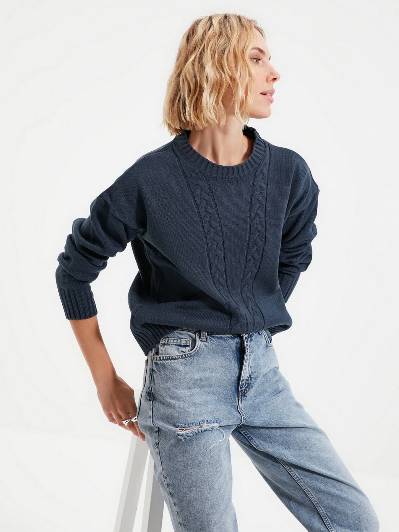 Свитры и кардиганы Trendyol модель TWOAW22KZ0758/Mavi Свитры и кардиганы Trendyol модель TWOAW22KZ0758/Mavi Фото