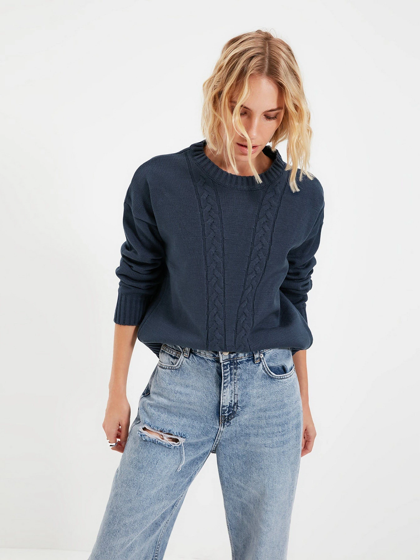 Свитры и кардиганы Trendyol модель TWOAW22KZ0758/Mavi Свитры и кардиганы Trendyol модель TWOAW22KZ0758/Mavi Фото