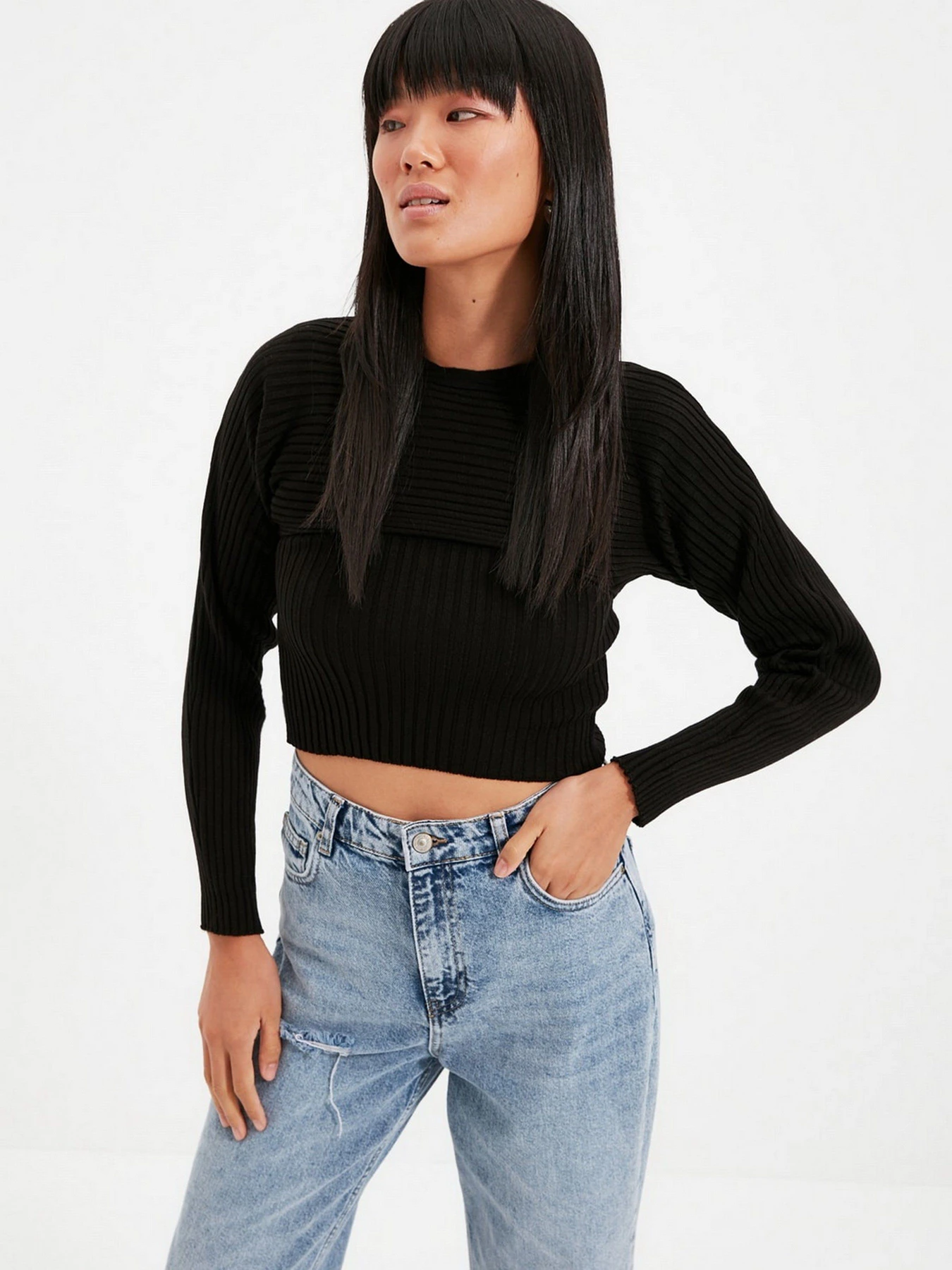 Свитры и кардиганы Trendyol модель TWOAW22KZ0773/Siyah Свитры и кардиганы Trendyol модель TWOAW22KZ0773/Siyah Фото