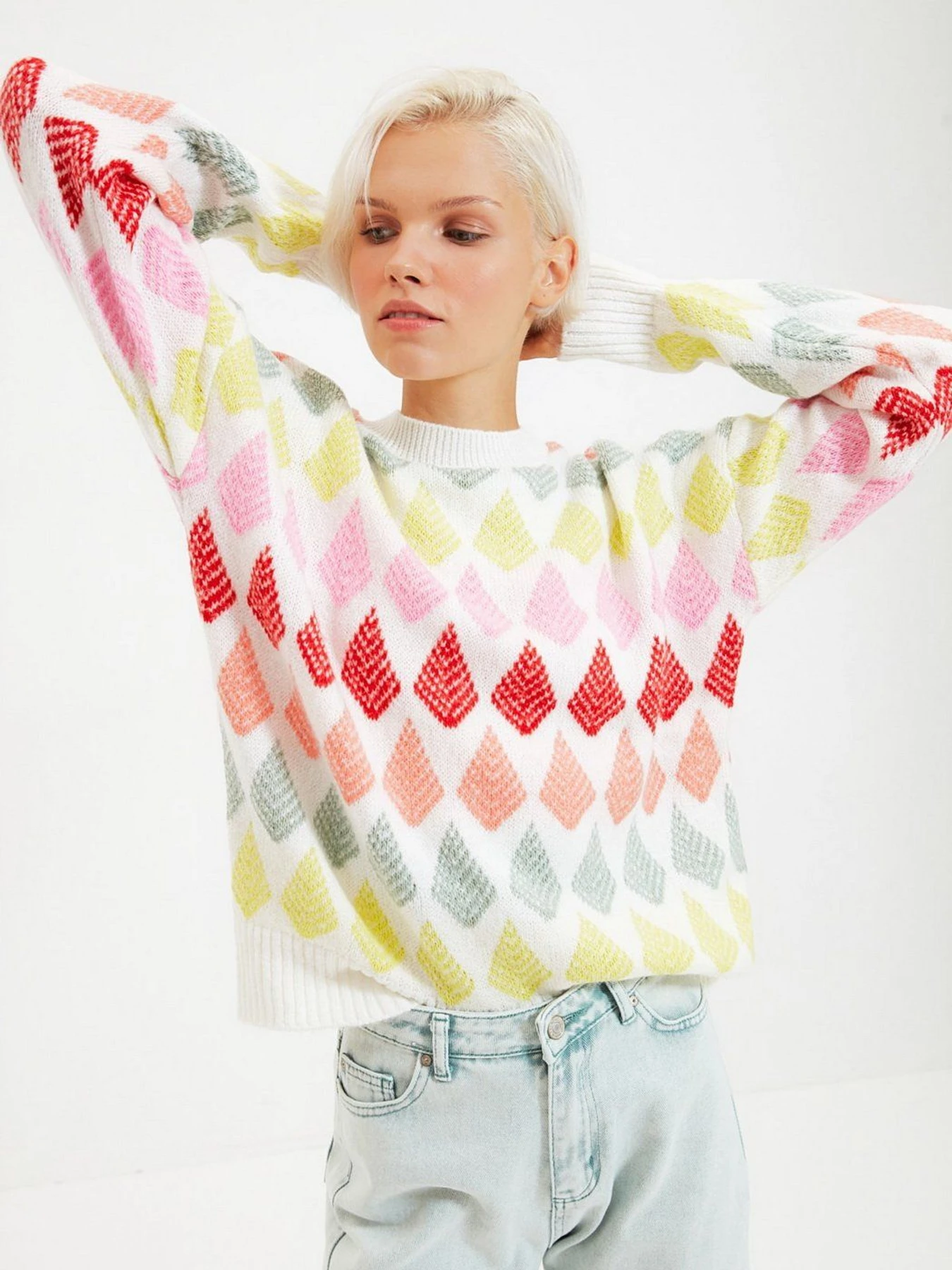 Свитры и кардиганы Trendyol модель TWOAW22KZ1214/Cok Renkli Свитры и кардиганы Trendyol модель TWOAW22KZ1214/Cok Renkli Фото