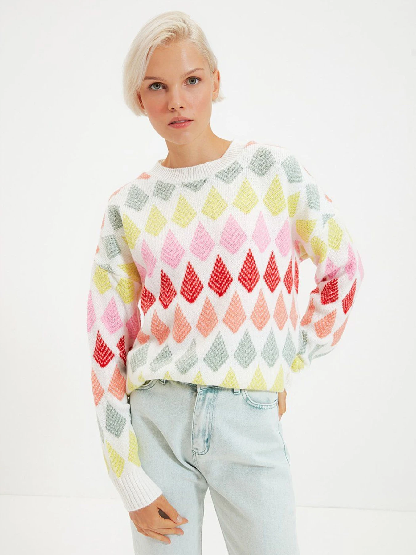 Свитры и кардиганы Trendyol модель TWOAW22KZ1214/Cok Renkli Свитры и кардиганы Trendyol модель TWOAW22KZ1214/Cok Renkli Фото