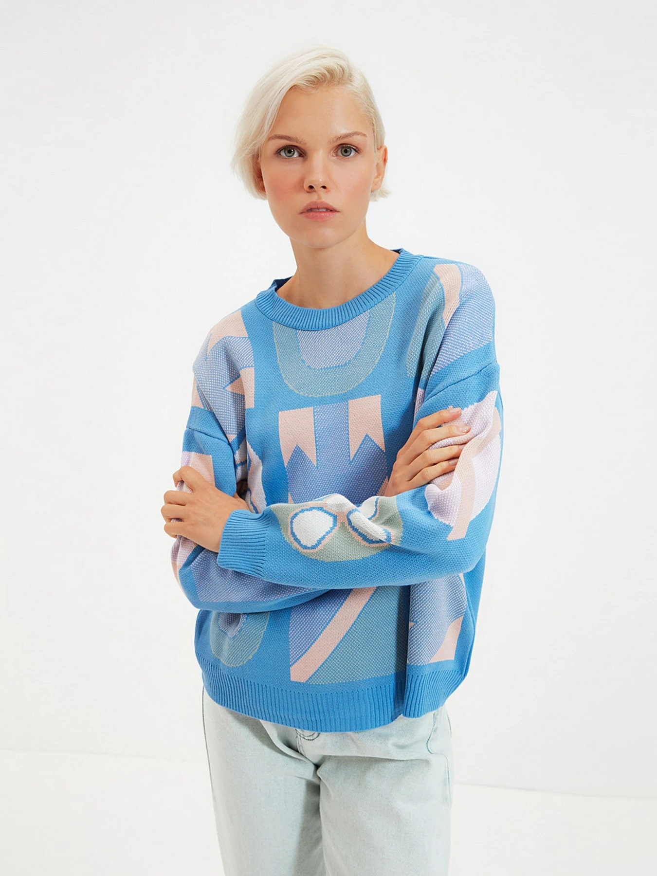 Свитры и кардиганы Trendyol модель TWOAW22KZ1356/Mavi Свитры и кардиганы Trendyol модель TWOAW22KZ1356/Mavi Фото