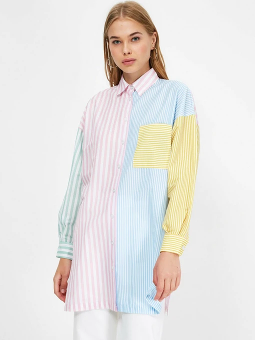 Рубашки Trendyol модель TCTSS21UK0011/Cok Renkli Фото