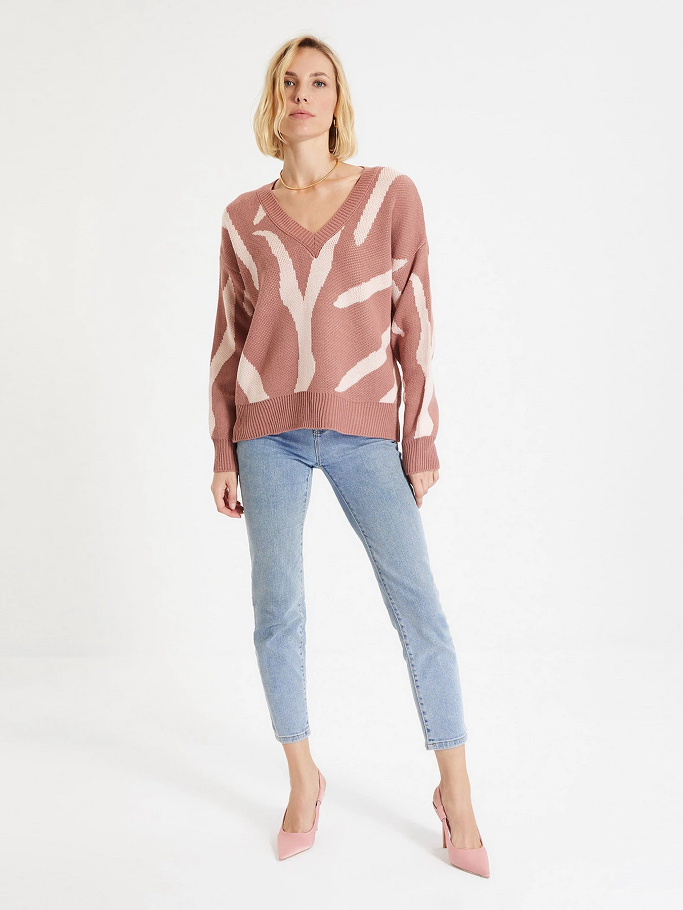 Свитры и кардиганы Trendyol модель TWOAW22KZ1648/Gul Kurusu Свитры и кардиганы Trendyol модель TWOAW22KZ1648/Gul Kurusu Фото
