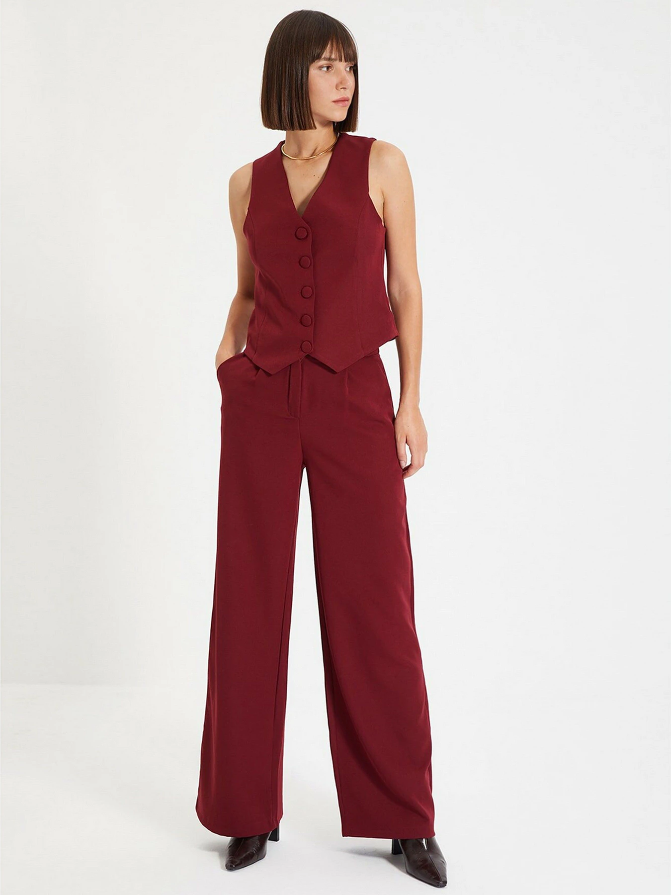 Брюки Trendyol модель TWOSS21PL0189/Bordo Фото