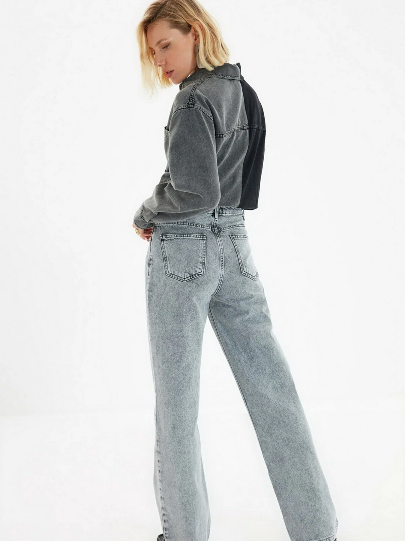 Джинси Trendyol Wide Leg модель TWOAW22JE0007/Gri Джинси Trendyol Wide Leg модель TWOAW22JE0007/Gri Фото