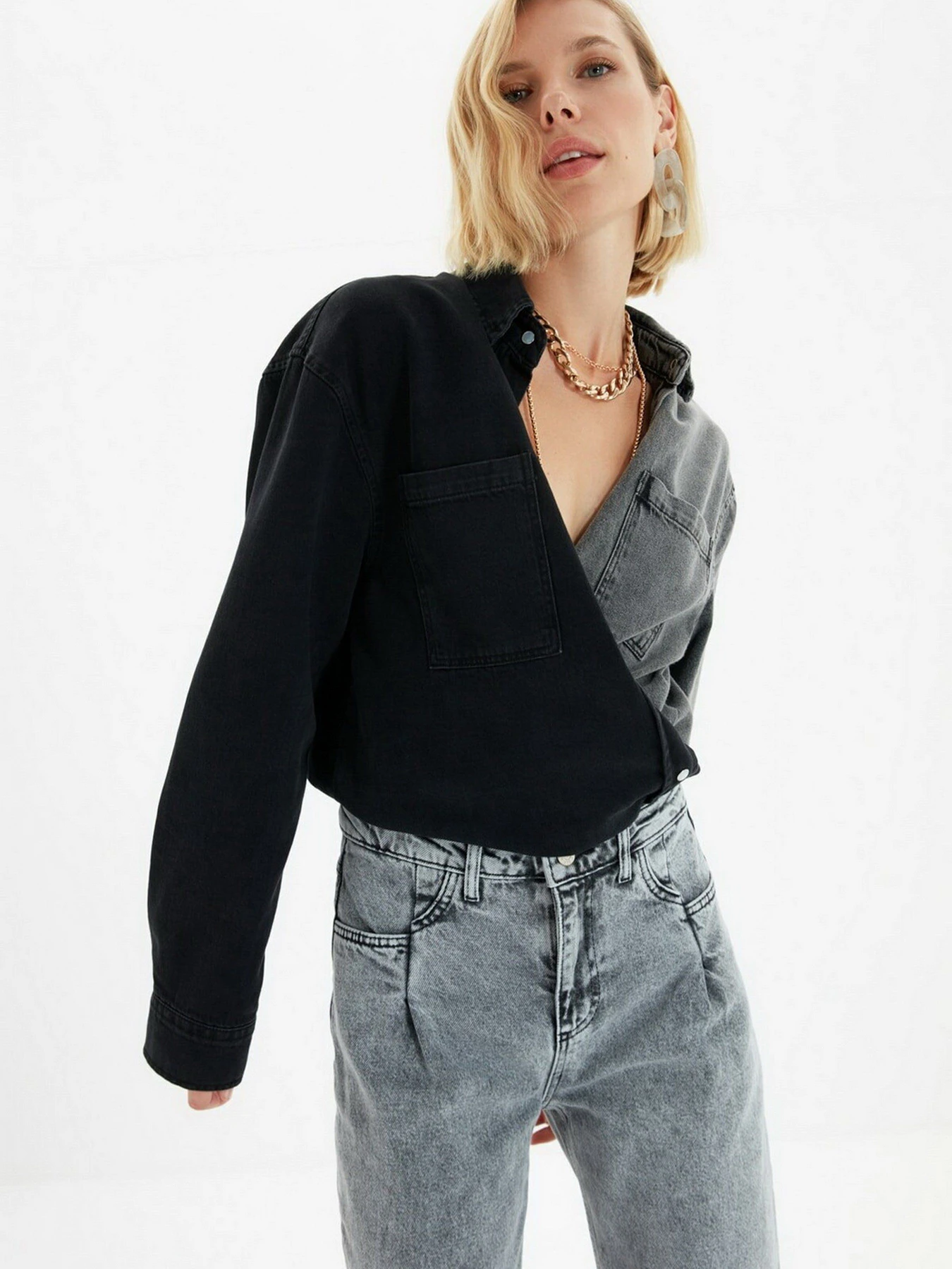 Джинси Trendyol Wide Leg модель TWOAW22JE0007/Gri Джинси Trendyol Wide Leg модель TWOAW22JE0007/Gri Фото