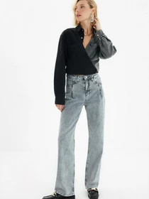 Джинси Trendyol Wide Leg модель TWOAW22JE0007/Gri Фото