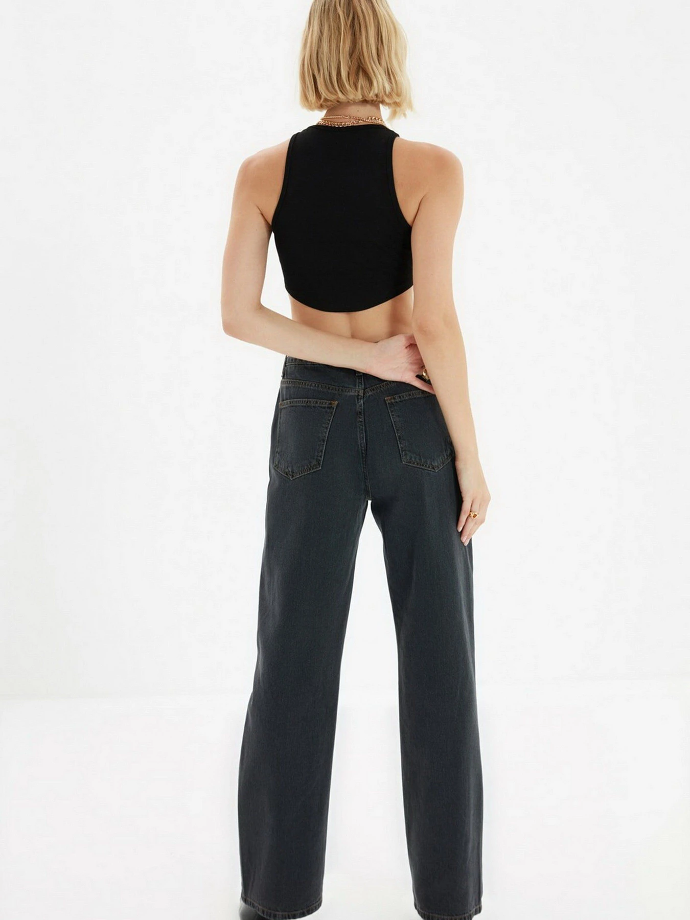 Джинсы Trendyol Wide Leg модель TWOAW22JE0106/Antrasit Фото