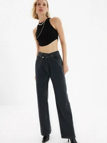 Джинсы Trendyol Wide Leg модель TWOAW22JE0106/Antrasit Фото