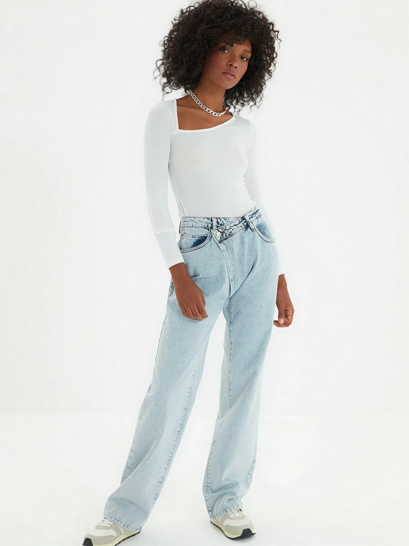 Джинсы Trendyol Wide Leg модель TWOAW22JE0106/Mavi Фото