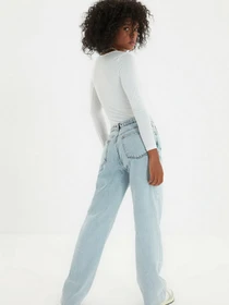 Джинсы Trendyol Wide Leg модель TWOAW22JE0106/Mavi Фото