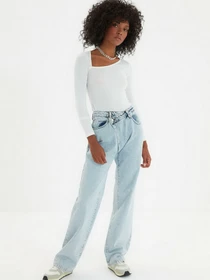 Джинсы Trendyol Wide Leg модель TWOAW22JE0106/Mavi Фото