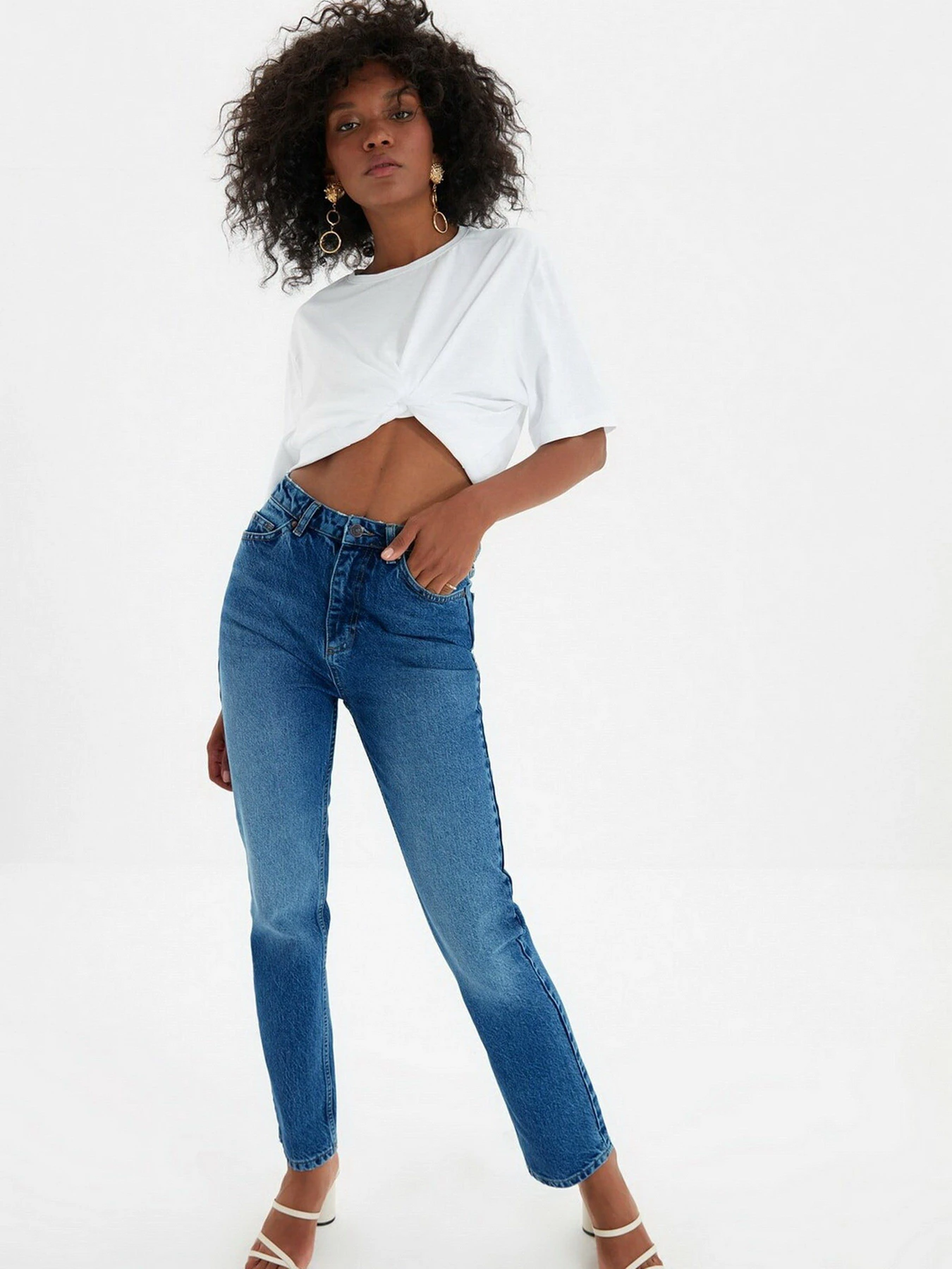 Джинсы Trendyol Bootcut модель TWOAW22JE0138/Koyu Mavi Фото