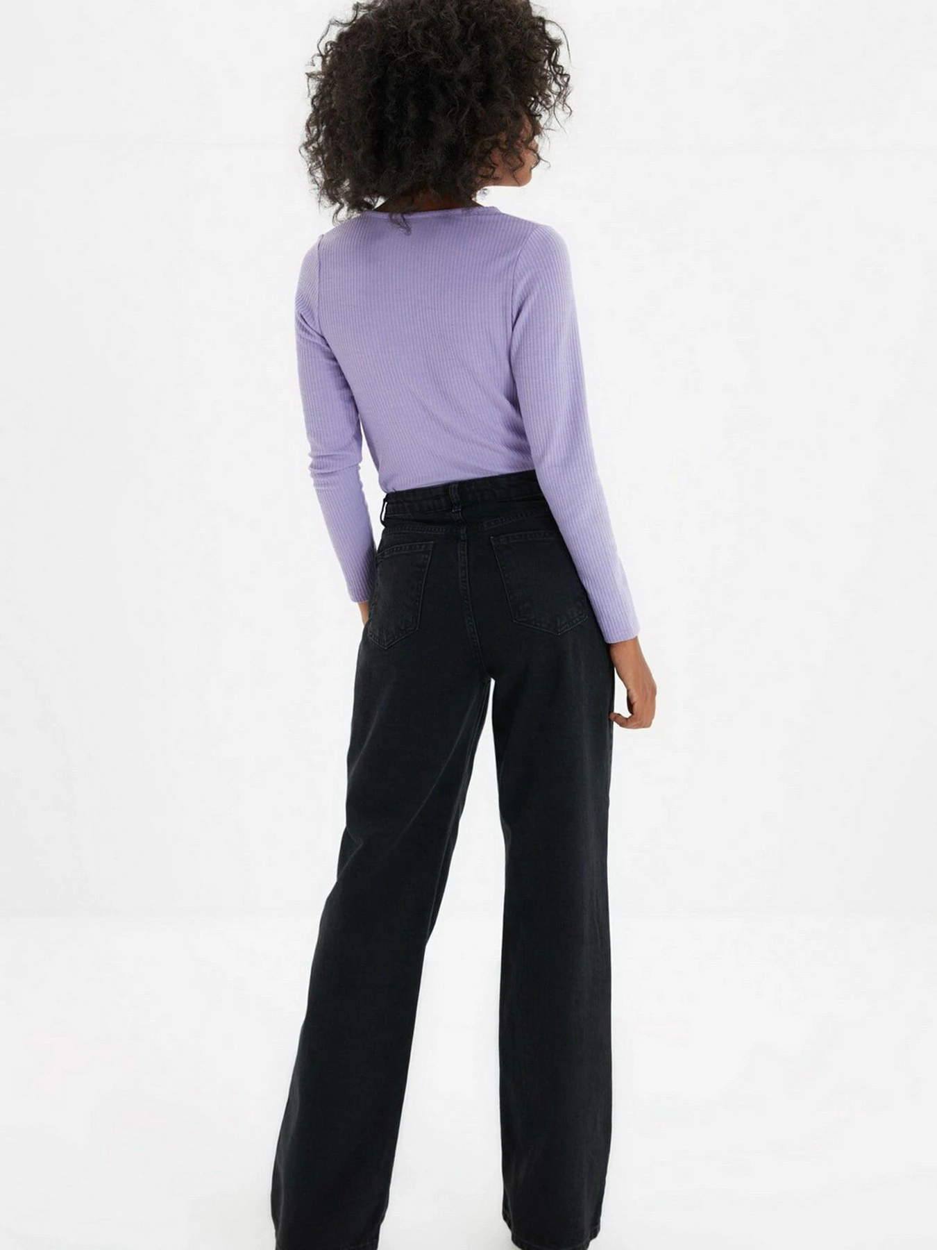 Джинси Trendyol Wide Leg модель TWOAW22JE0151/Siyah Джинси Trendyol Wide Leg модель TWOAW22JE0151/Siyah Фото