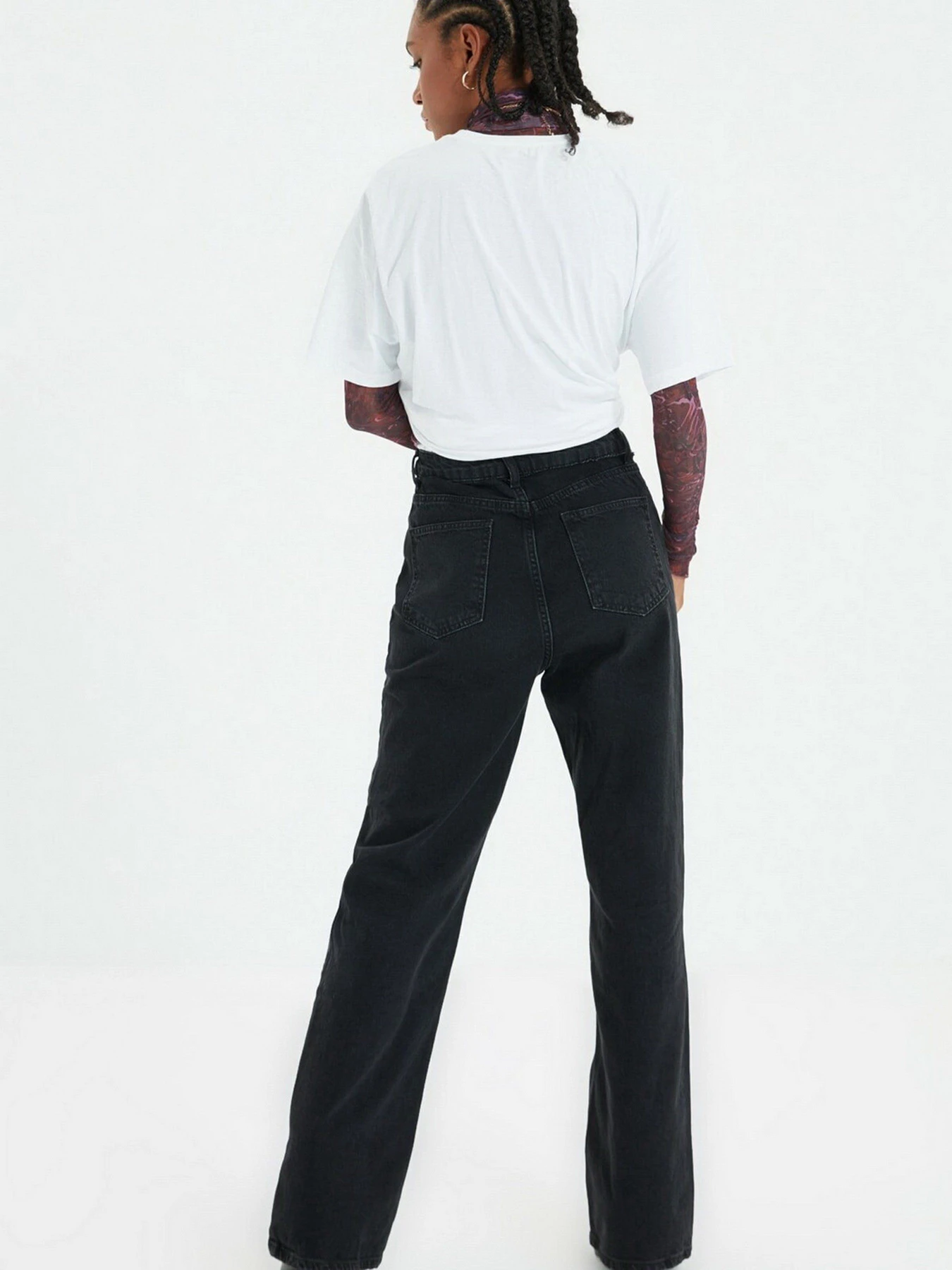 Джинси Trendyol Wide Leg модель TWOAW22JE0239/Siyah Джинси Trendyol Wide Leg модель TWOAW22JE0239/Siyah Фото