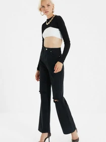 Джинси Trendyol Wide Leg модель TWOAW22JE0251/Siyah Фото