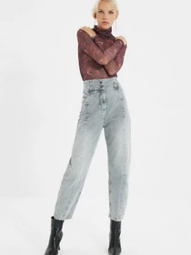 Джинсы Trendyol Mom модель TWOAW22JE0277/Gri Фото