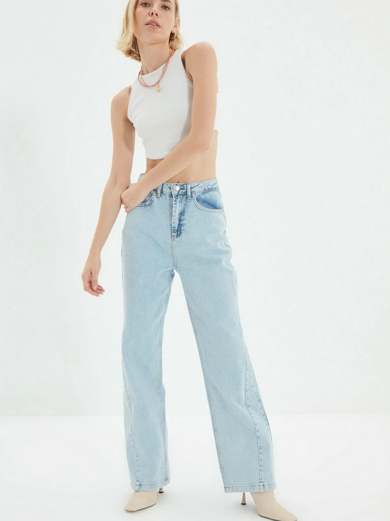 Джинсы Trendyol Wide Leg модель TWOAW22JE0451/Mavi Фото