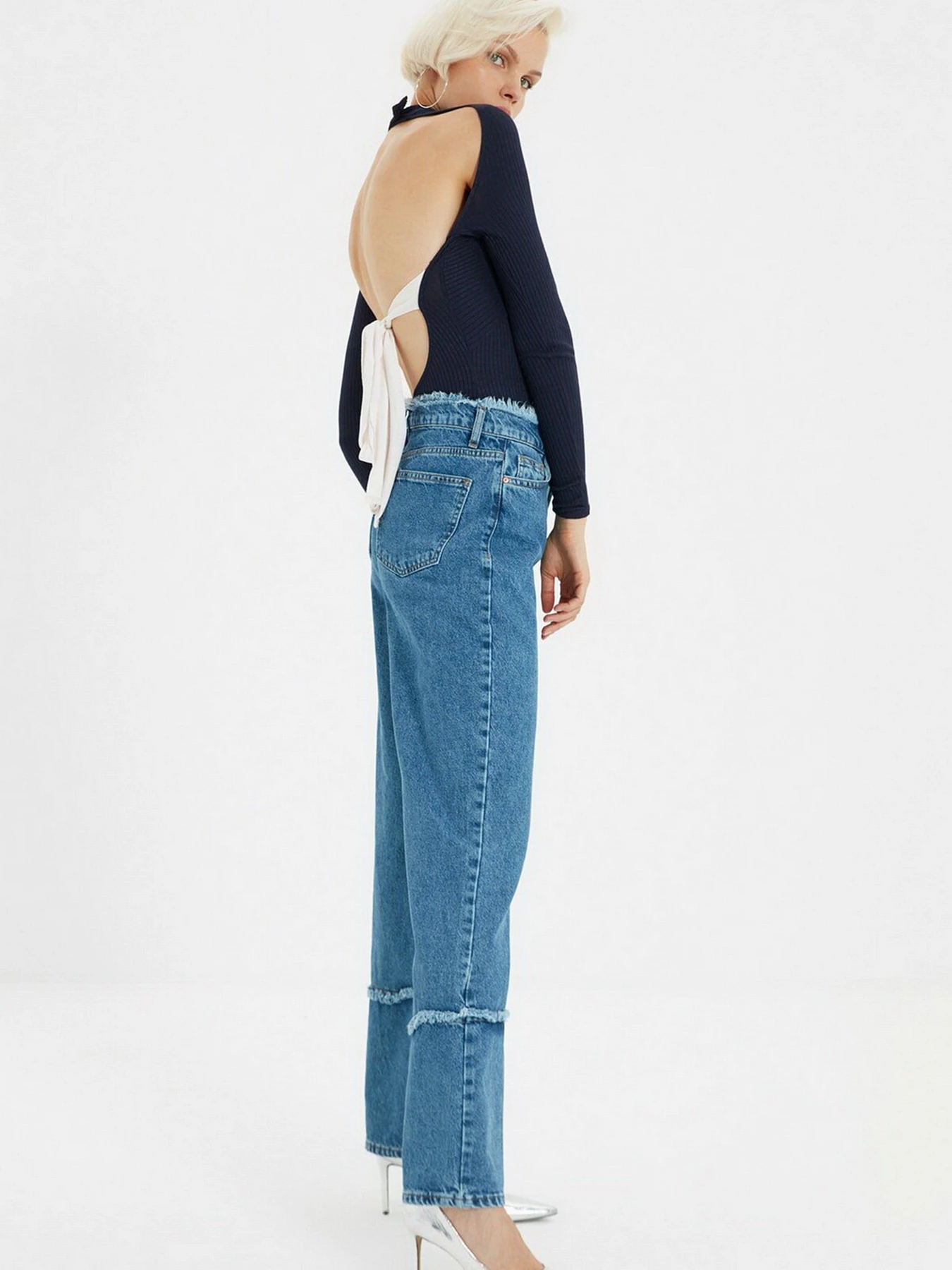 Джинси Trendyol Wide Leg модель TWOAW22JE0460/Mavi Джинси Trendyol Wide Leg модель TWOAW22JE0460/Mavi Фото
