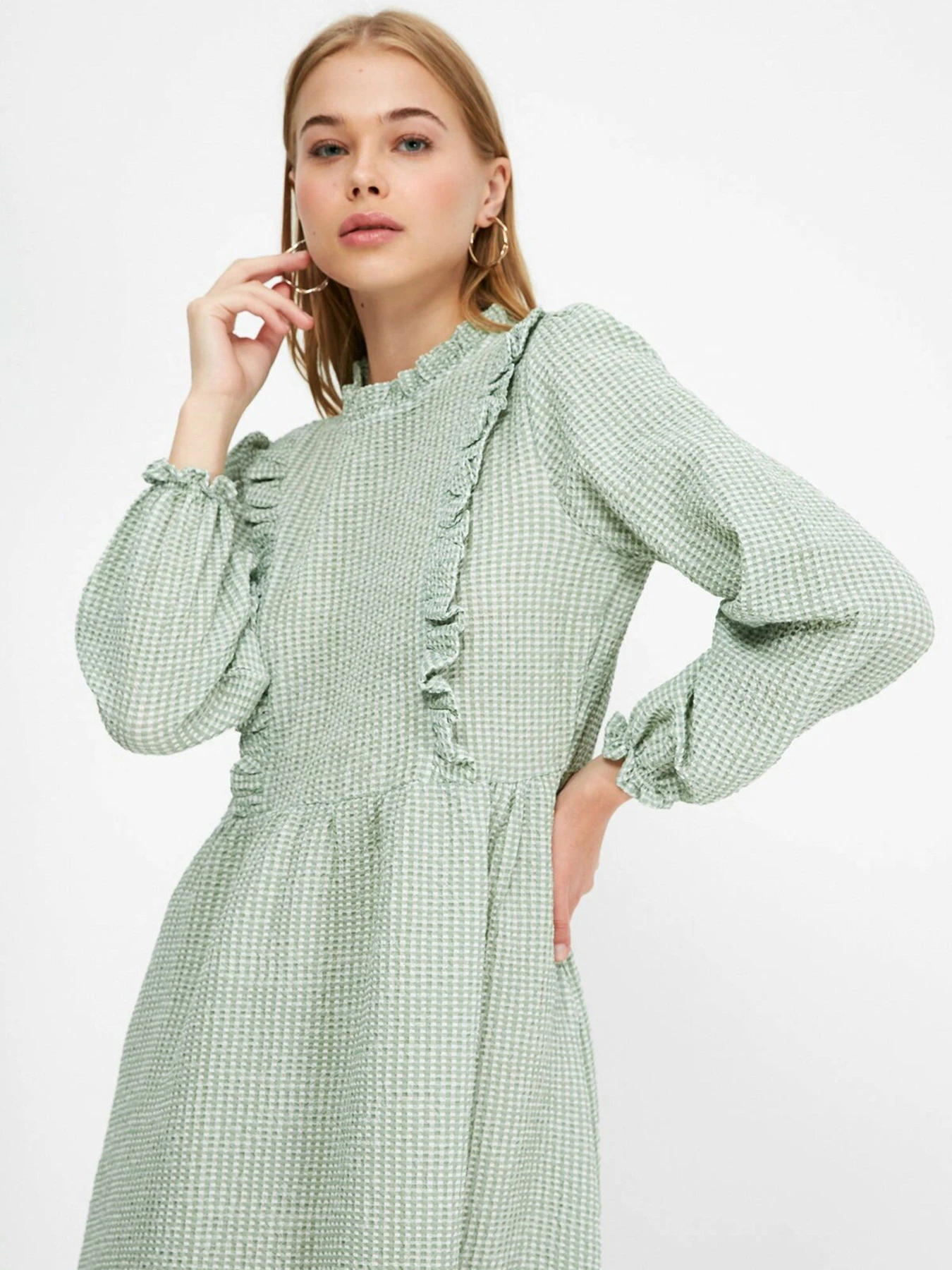 Платья Trendyol модель TCTSS21EB0028/Yesil Платья Trendyol модель TCTSS21EB0028/Yesil Фото