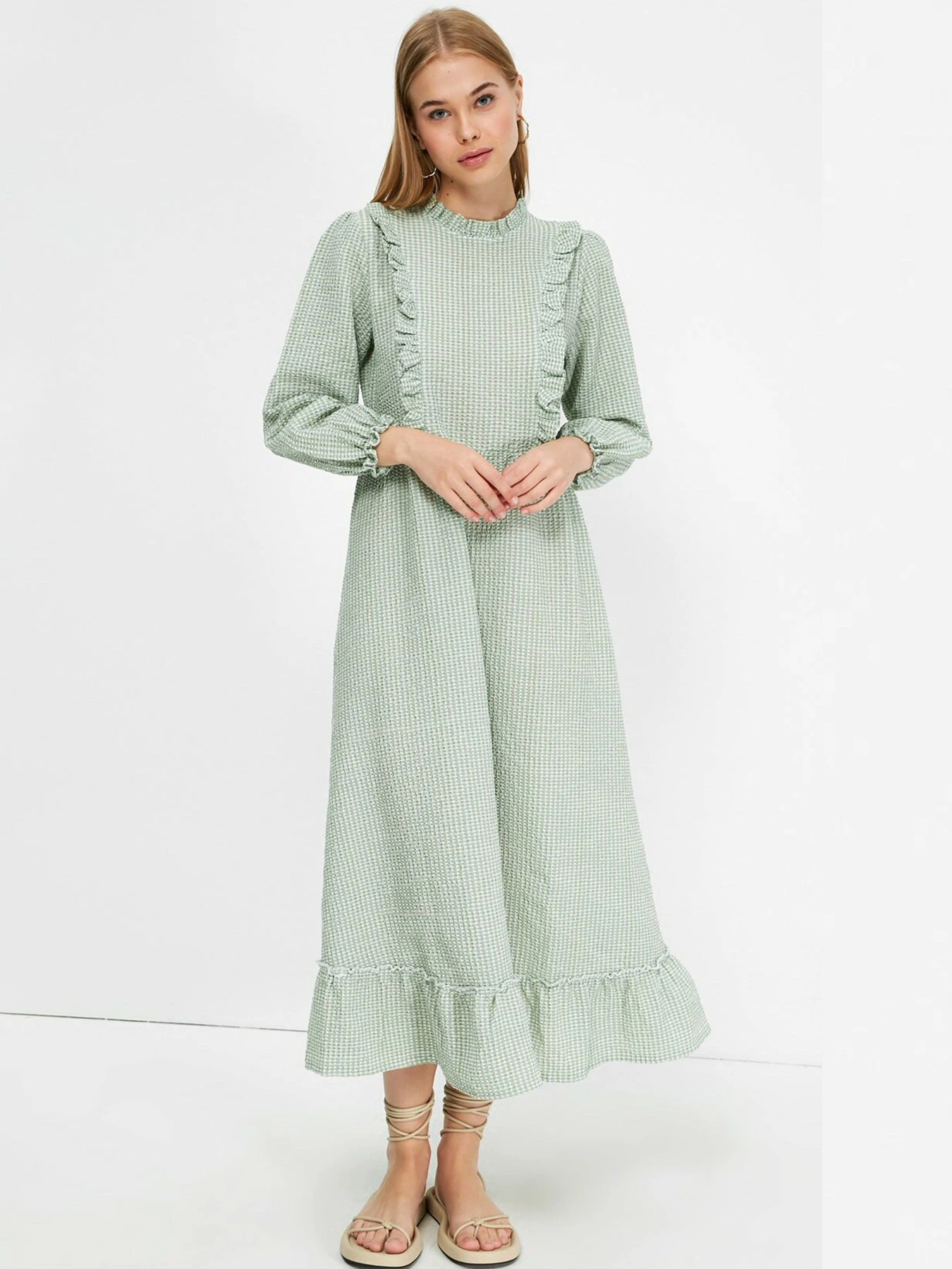 Платья Trendyol модель TCTSS21EB0028/Yesil Платья Trendyol модель TCTSS21EB0028/Yesil Фото