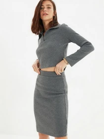 Юбки Trendyol модель TWOAW22ET0259/Antrasit Фото