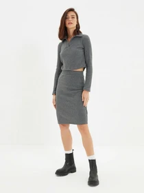 Юбки Trendyol модель TWOAW22ET0259/Antrasit Фото
