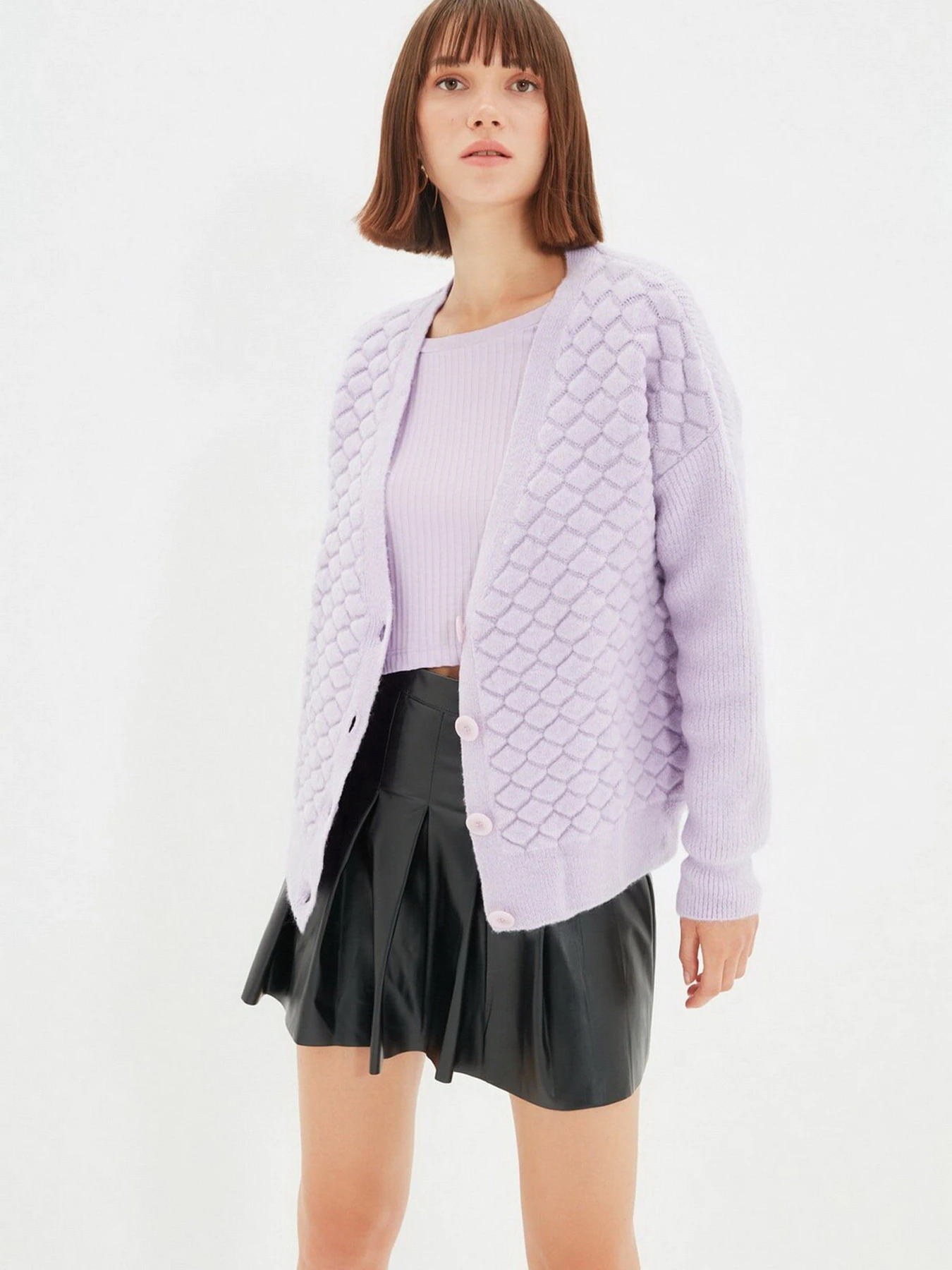 Свитры и кардиганы Trendyol модель TWOAW22HI0167/Lila Свитры и кардиганы Trendyol модель TWOAW22HI0167/Lila Фото