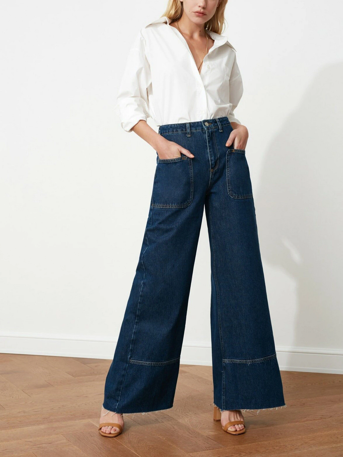 Джинси Trendyol Wide Leg модель TCLAW19LR0002/Mavi Джинси Trendyol Wide Leg модель TCLAW19LR0002/Mavi Фото
