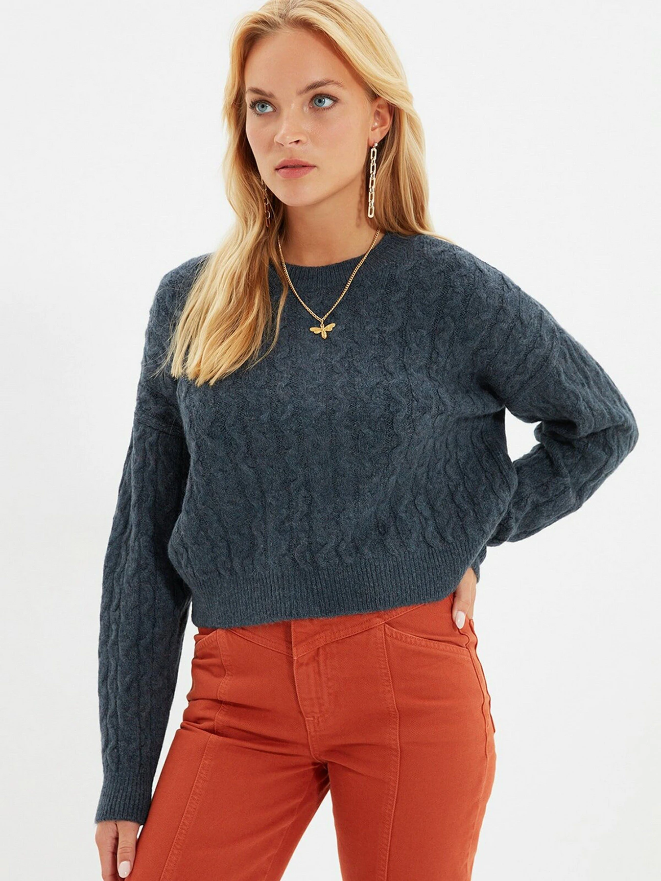 Свитры и кардиганы Trendyol модель TWOAW22KZ0937/Indigo Свитры и кардиганы Trendyol модель TWOAW22KZ0937/Indigo Фото