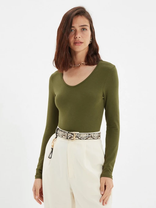 Боді та корсети Trendyol модель TWOAW21BD0046/Acik Haki Фото
