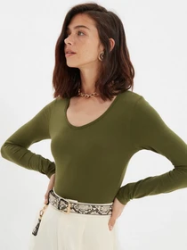 Боди и корсеты Trendyol модель TWOAW21BD0046/Acik Haki Фото