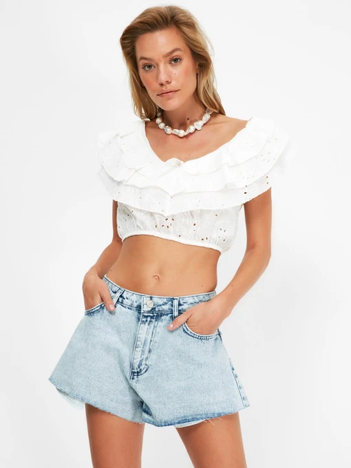 Шорты Trendyol модель TBESS21SR0673/Acık Mavi Фото