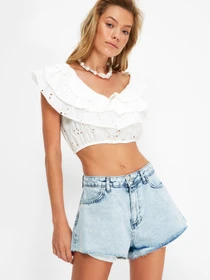 Шорты Trendyol модель TBESS21SR0673/Acık Mavi Фото