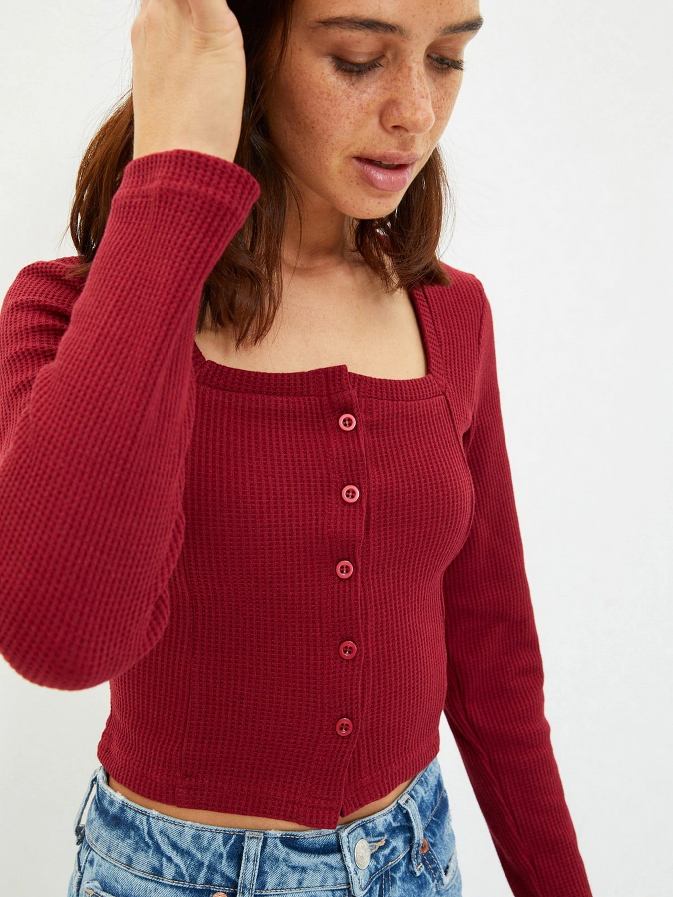 Свитры и кардиганы Trendyol модель TWOAW22BZ0855/Bordo Свитры и кардиганы Trendyol модель TWOAW22BZ0855/Bordo Фото