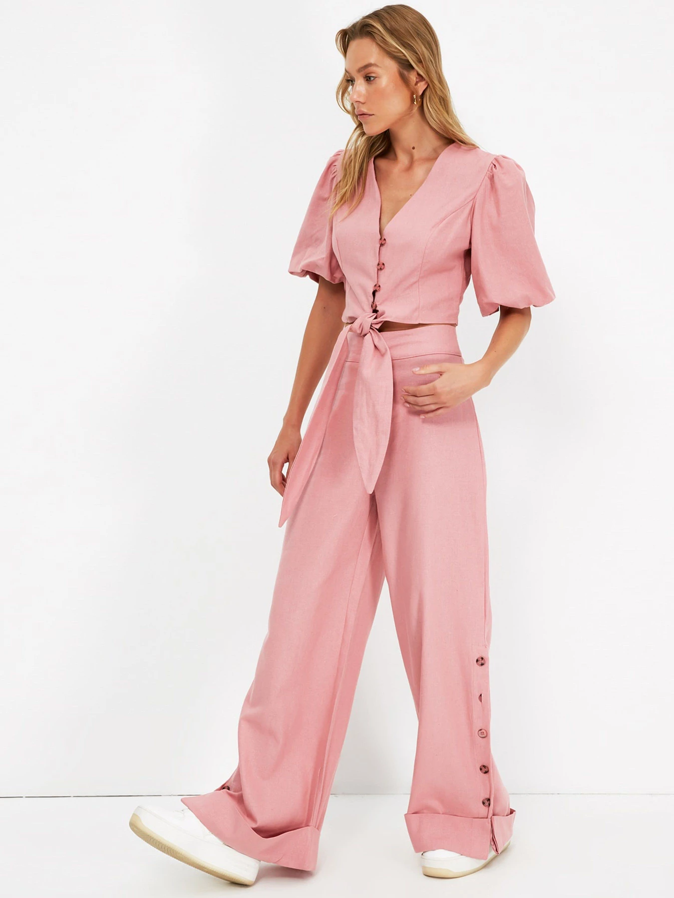 Штани Trendyol модель TWOSS21PL0429/Pembe Штани Trendyol модель TWOSS21PL0429/Pembe Фото
