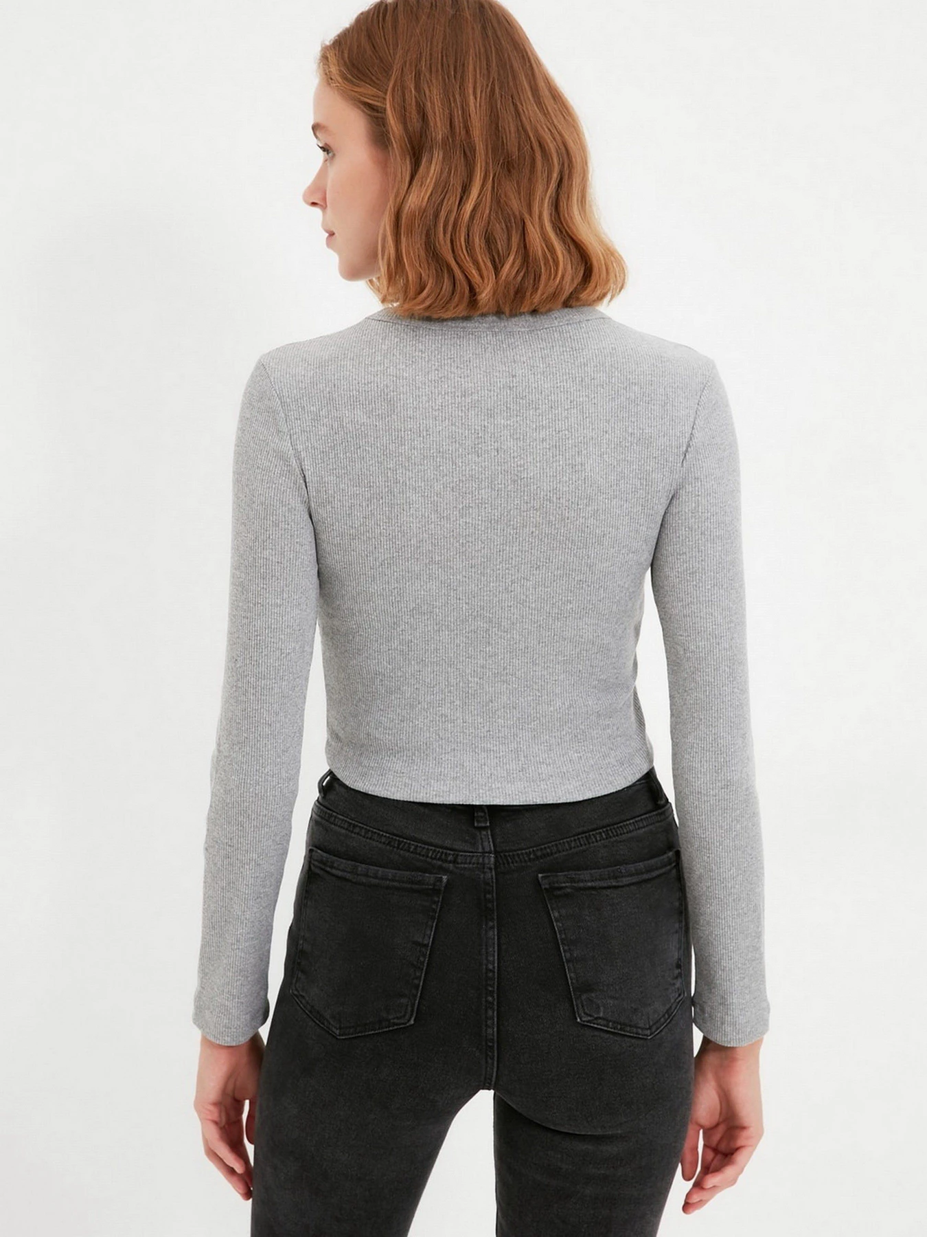 Свитры и кардиганы Trendyol модель TWOAW22BZ0984/Gri Свитры и кардиганы Trendyol модель TWOAW22BZ0984/Gri Фото