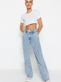 Джинсы Trendyol Wide Leg модель TWOSS21JE0385/Mavi Фото